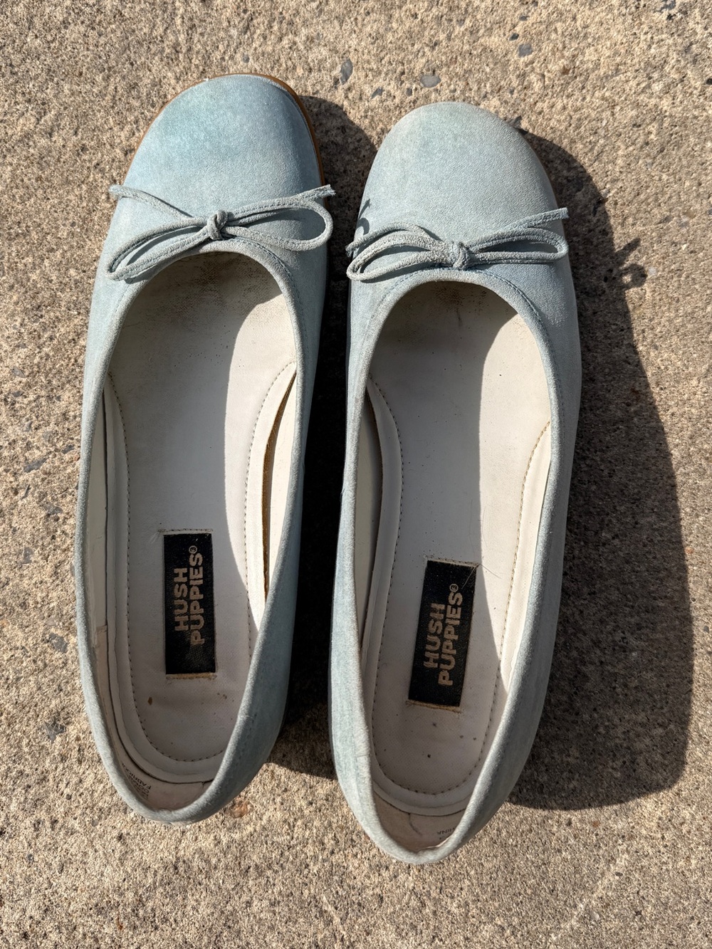 Hush Puppies Women's Light Blue Suede Ballet Flats Size 9